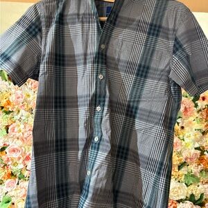 Apt. 9 Men's Gray and Blue Plaid Button Down Shirt